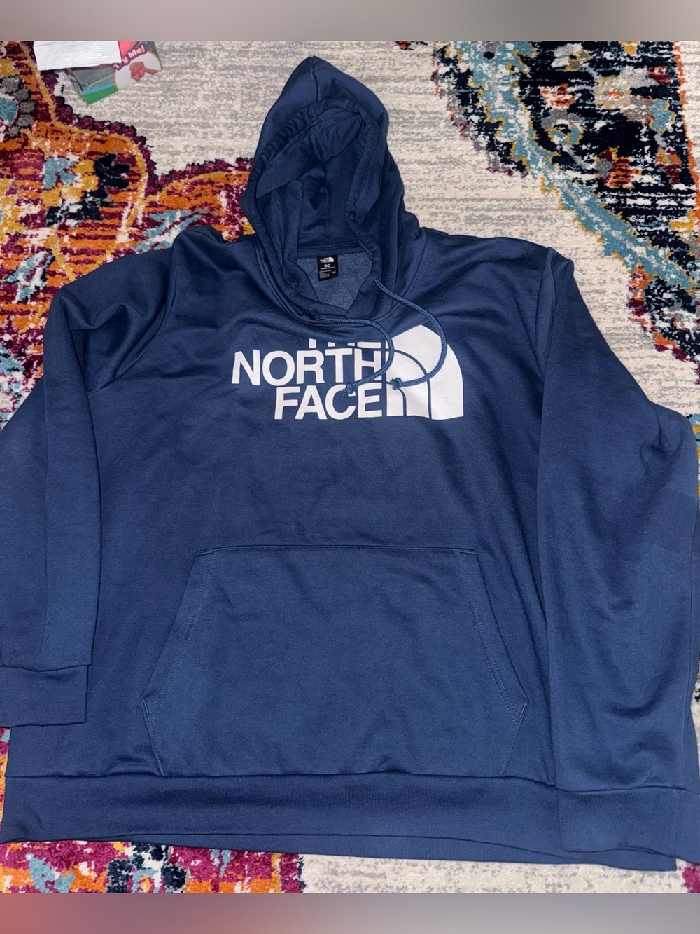 The North Face Navy Blue Pullover Hoodie with White Logo